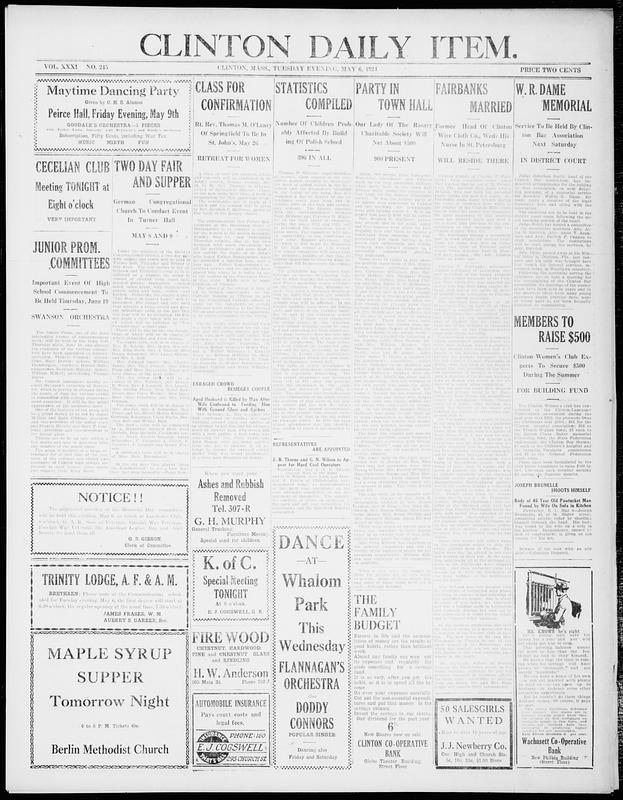 Clinton Daily Item. May 06, 1924 - Digital Commonwealth