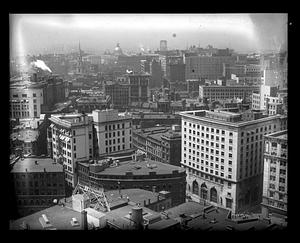 Bird's eye view from the top of the United Shoe Machinery Building toward State House