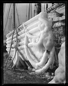 Ice covered boat