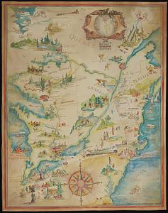 Pictorial map of the northeastern United States and eastern Canada