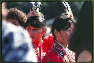 Boston - Hatch Shell: A couple of women dressed in traditional costumes at the Dragon Boat Fest - 1981