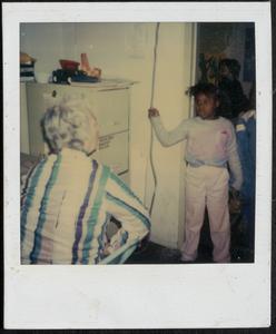 Girl and older woman talking