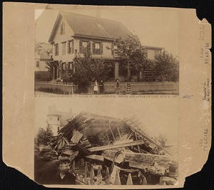 W.F. Cutler's residence, 176 Salem St., So. Lawrence, before and after cyclone July 26, 1890