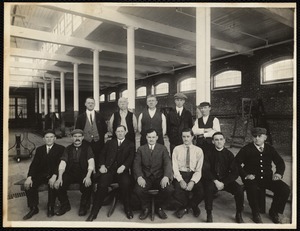 W. 7 mill, 2nd. floor. Group of foremen in dyehouse