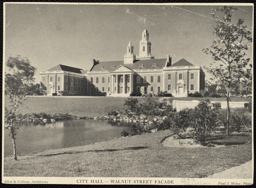 Newton City Hall. Newton, MA. Newton City Hall from Walnut St.