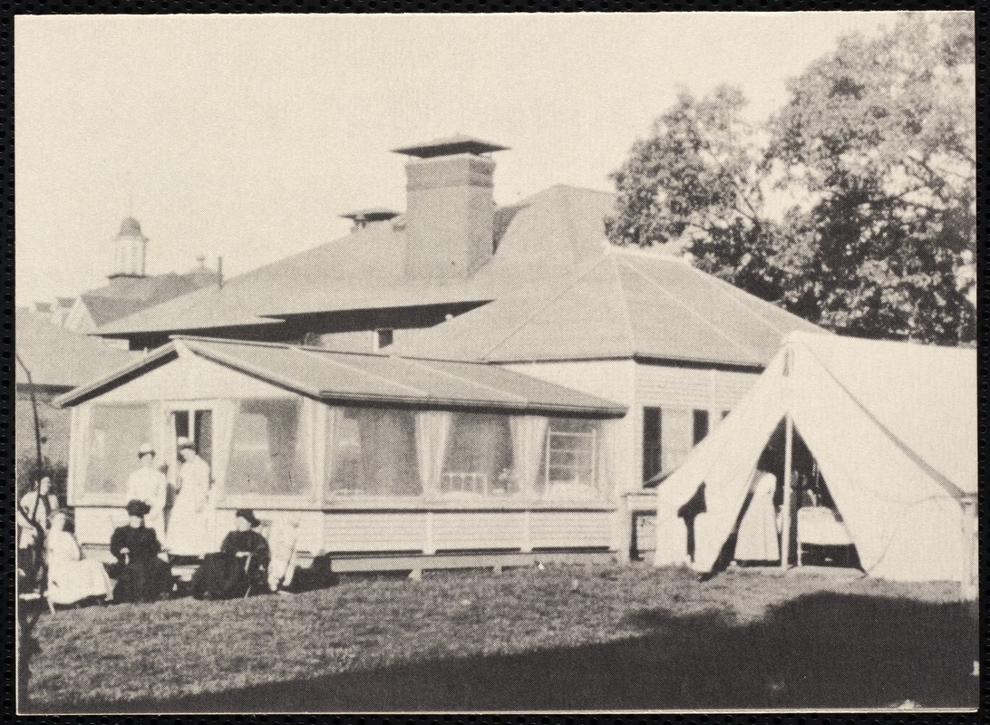 Hospitals. Newton, MA. Copy of tent, flu epidemic 1918