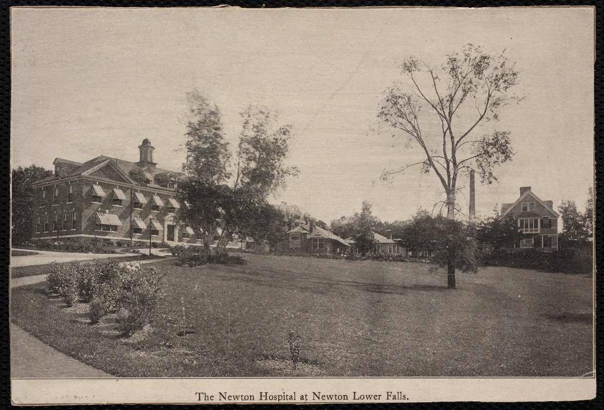 Hospitals. Newton, MA. Newton Hospital entrance Digital Commonwealth