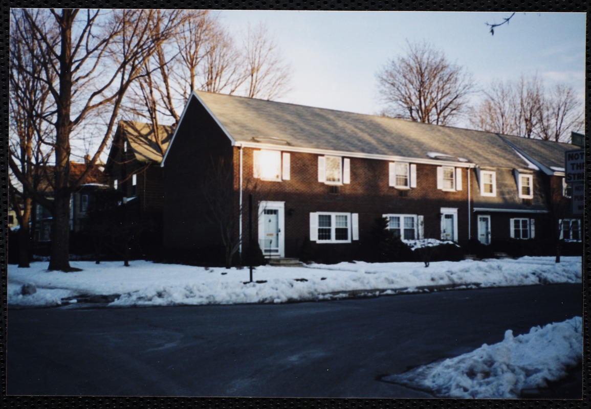 Houses. Newton, MA. Townhouses, off Washington Park Digital Commonwealth