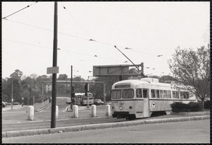 Streetcar at Newton Corner. Newton, MA