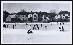 Villages of Newton, MA. Nonantum. Stearns School - skating