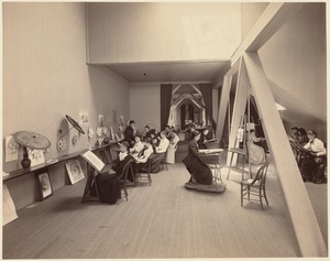 Girls High School, studio. Pupils of fourth year class drawing from casts
