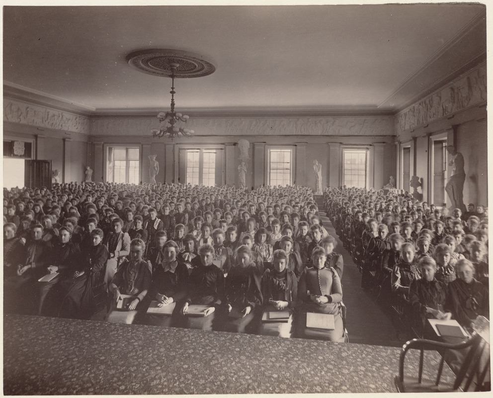 Pupils assembled for morning exercises