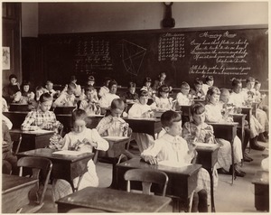 George Putnam School, Boston. Observing, drawing, and describing butterflies. Grade 5 - class 5. June, 1892