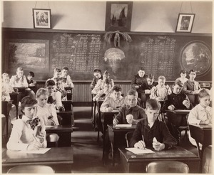 George Putnam School, Boston. Grade 9 - class 1. Observing, drawing, and describing minerals, mostly crystallized specimens. June, 1892