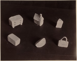 Six examples of modelling: Purse, house, drawers, bread, cheese, cabbage (Cutler, no. 4)