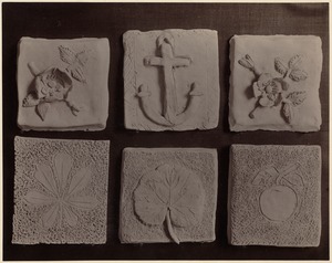 Six examples of modelling: Anchor, flowers, leaves & fruit (Quincy Dist. & Prescott, class II, Mr. Bunker)