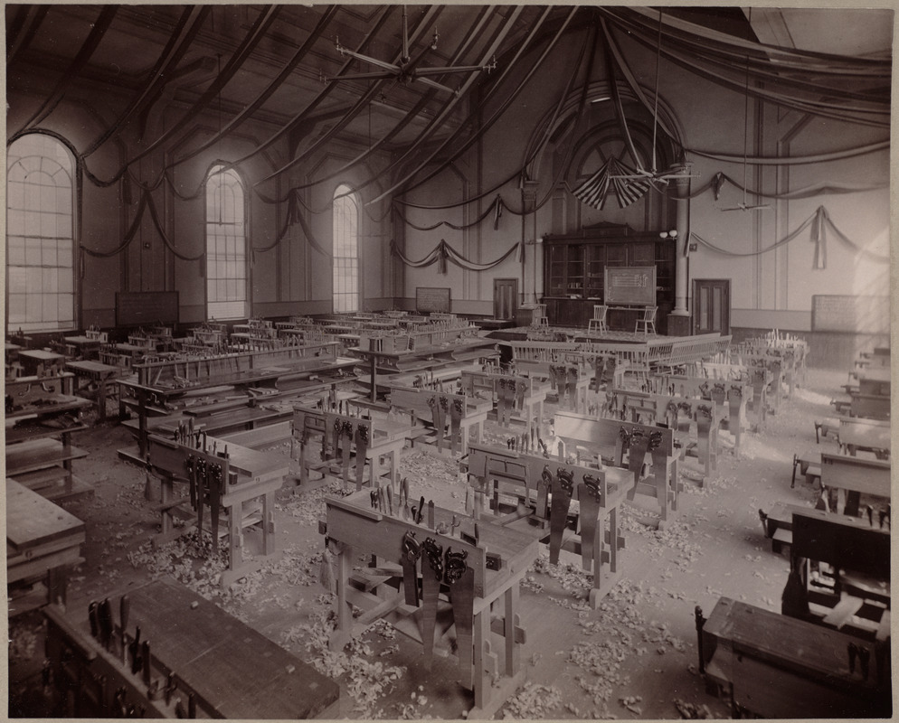Wood-working room, Dahlgren Hall, South Boston.