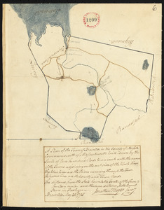 Plan of Braintree made by Jonathan Thayer, dated May 25, 1795.
