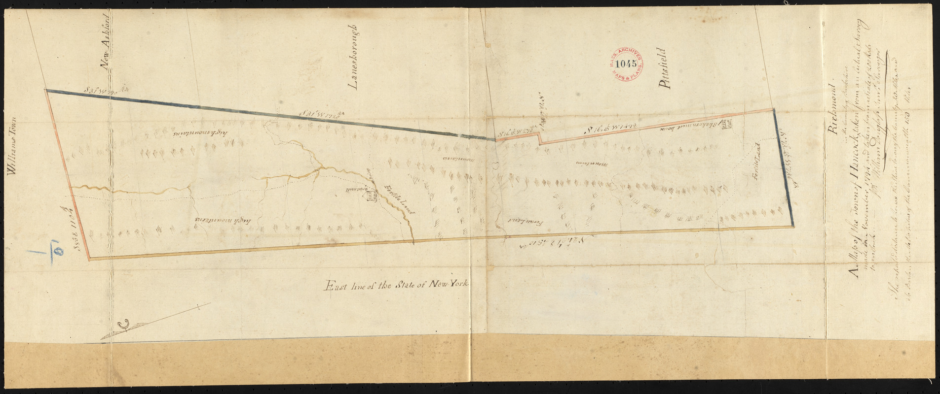 Plan of Hancock by William Douglas, dated November, 1794.