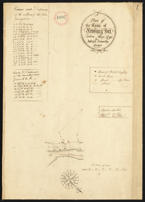 Plan of Newburyport, made by Joseph Somerby, dated May 1795.