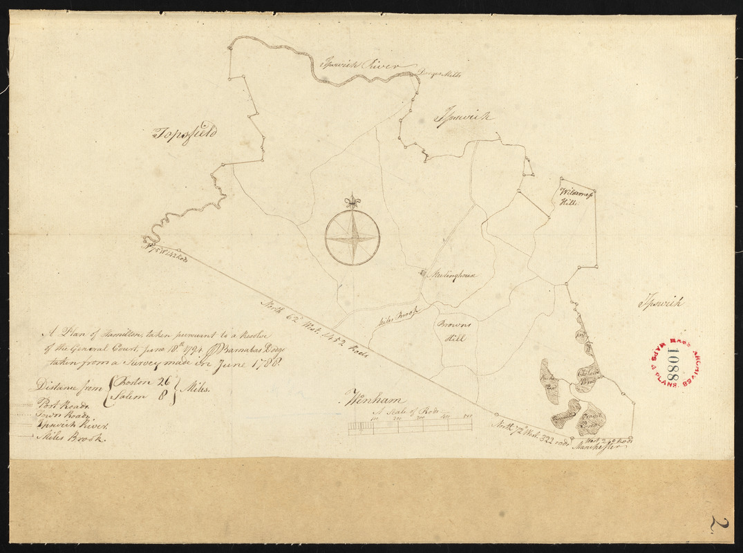 Plan of Hamilton, made by Barnabas Dodge, dated 1794-5.