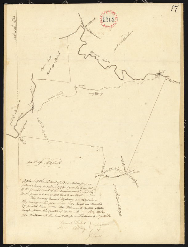 Plan of District of Dover, surveyor's name not given, dated October, 1794.