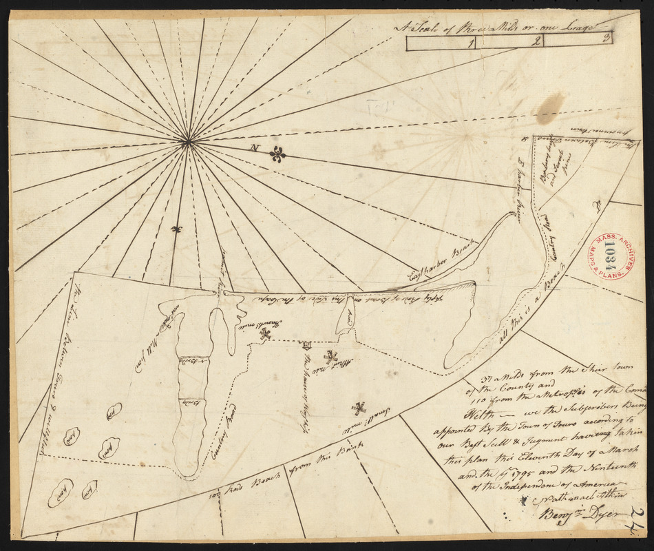 Plan of Truro, surveyor's name not given, dated March 11, 1795.
