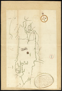 Plan of Bath, Me, made by Dummer Sewall, dated March 7, 1795.
