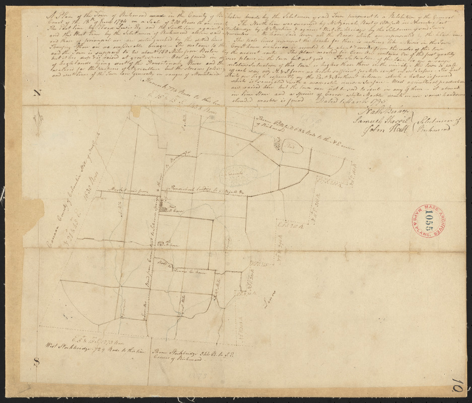 Plan of Richmond, surveyor's name not given, dated March 1, 1795.