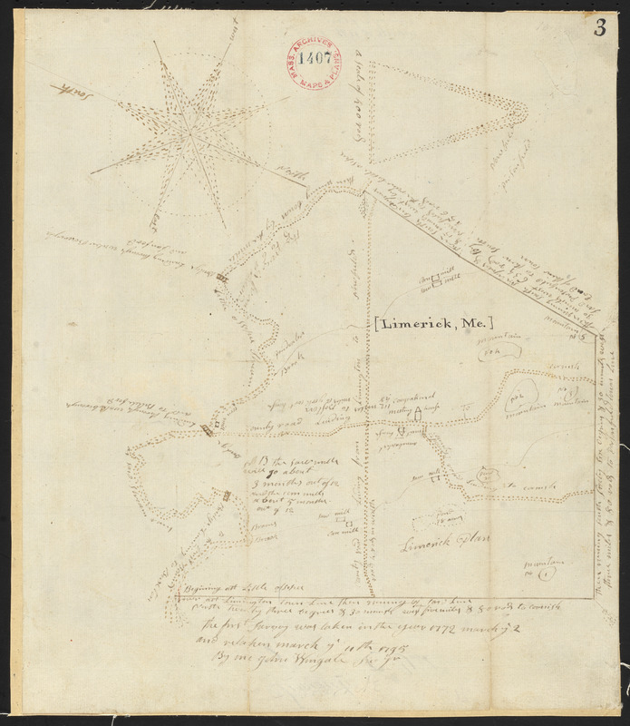 Plan of Limerick, made by John Wingate, dated March 11, 1795.