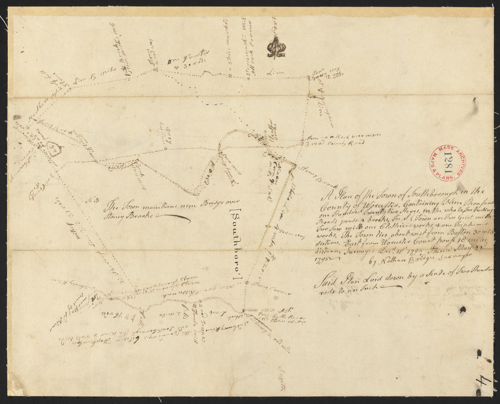 Plan of Southborough surveyed by Nathan Bridges dated December 15, 1794.