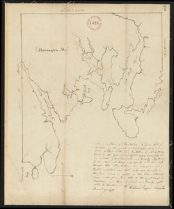 Plan of Harrington (Plantation No.5) west of Machias, made by William Tupper, dated December 29, 1795.