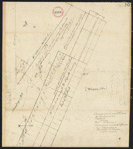 Plan of Wayne, surveyor's name not given. Endorsement reads New Sandwich or No.1 Plantation, Lincoln. Received January 18, 1796.