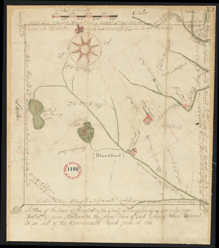 Plan of Blandford, surveyor's name not given, dated 1794-5.