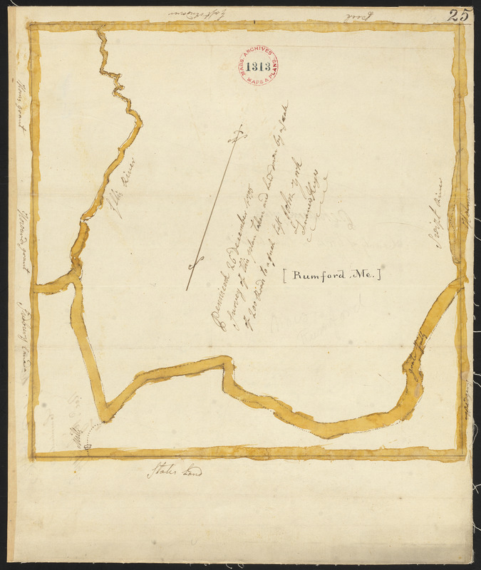 Plan of [New] Pennacook (Rumford) surveyed by Francis Keyes, dated December 26, 1795.