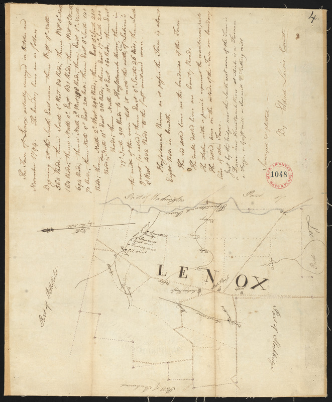 Plan of Lenox, made by Eldad Lewis, dated November 1794.