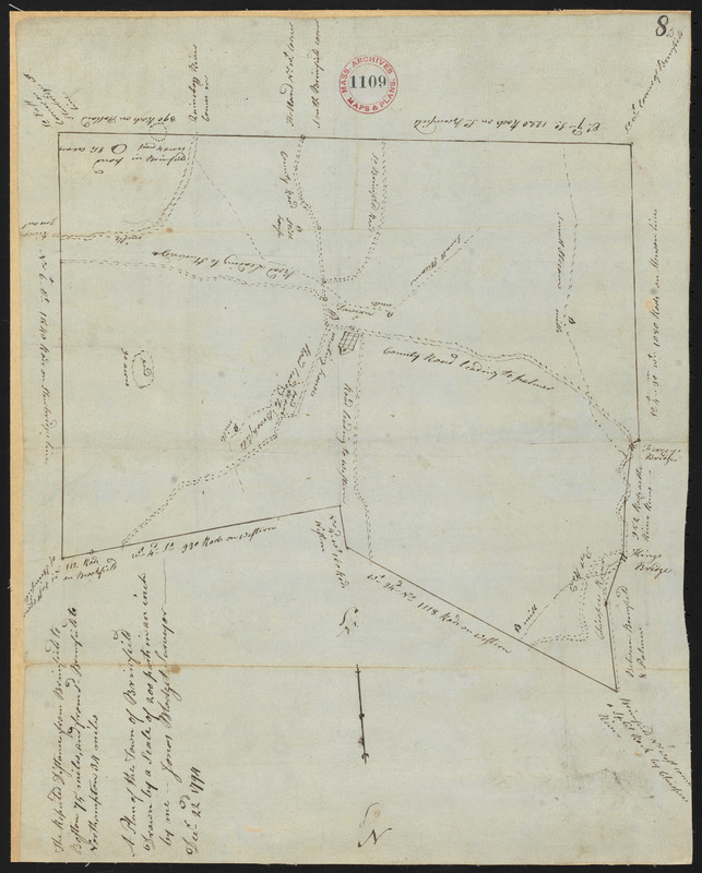 Plan of Brimfield, made by Jonas Blodgett, dated December 22, 1794.