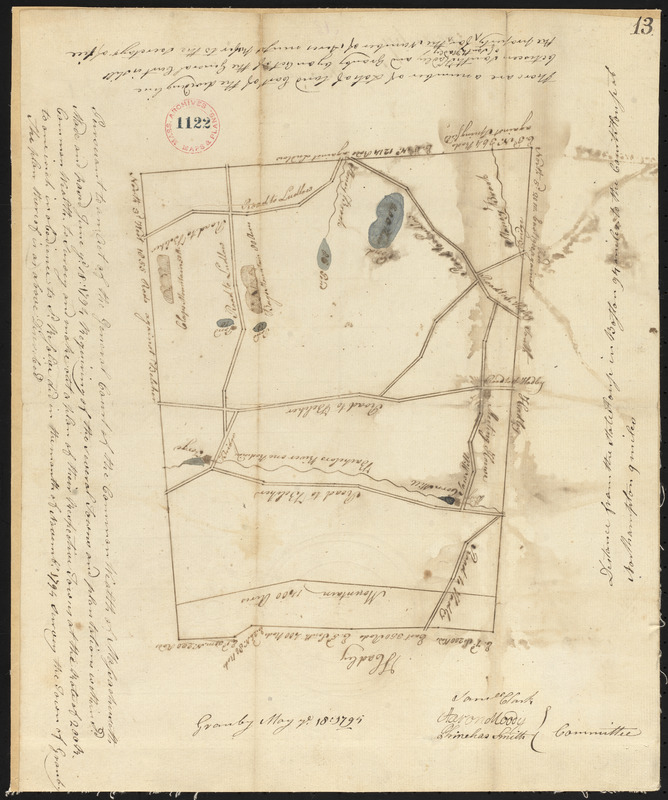 Plan Of Granby Surveyor's Name Not Given, Dated 1794. - Norman B ...