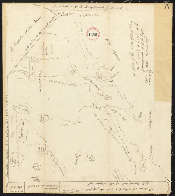 Plan of Camden, surveyor's name not given, dated May 1795.