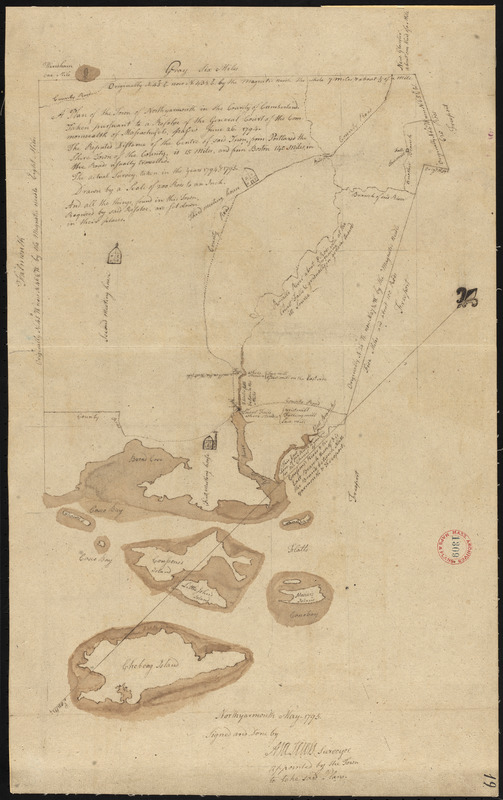 Plan of North Yarmouth surveyed by Asa Lewis, dated 1794-5.