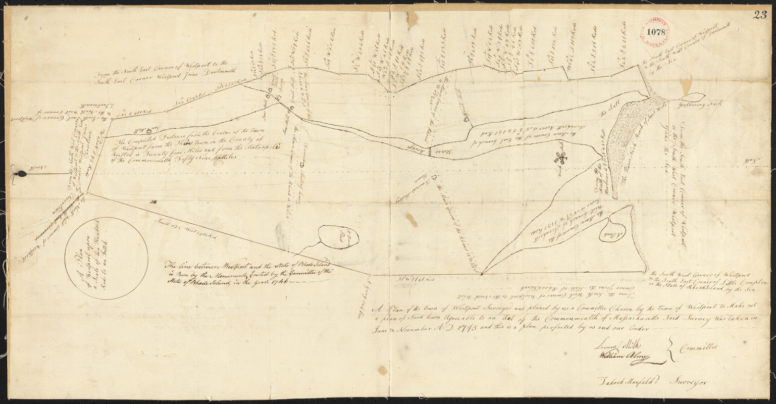 Plan of Westport surveyed by Zadock Maxfeld, dated November 1795.
