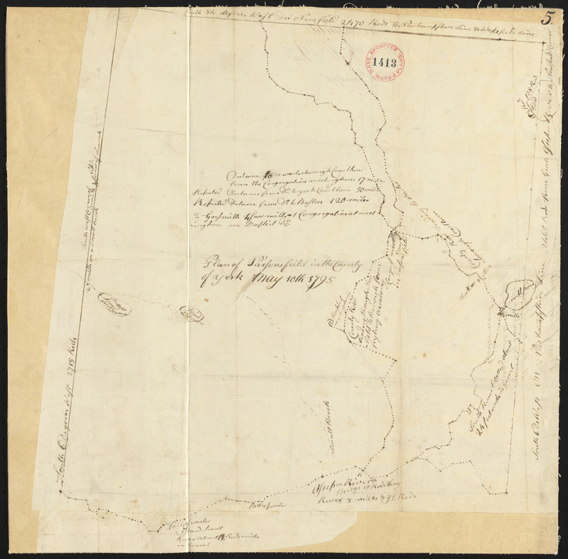 Plan of Parsonsfield, surveyor's name not given, dated May 10, 1795.