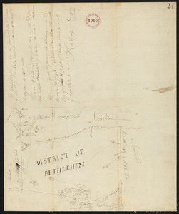 Plan of Bethlehem District (Otis) surveyed by Christopher Crary, dated April 8, 1795.