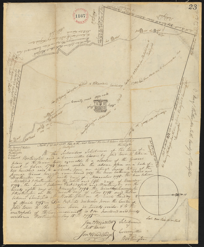 Plan of Worthington, surveyor's name not given, dated May 15, 1795.