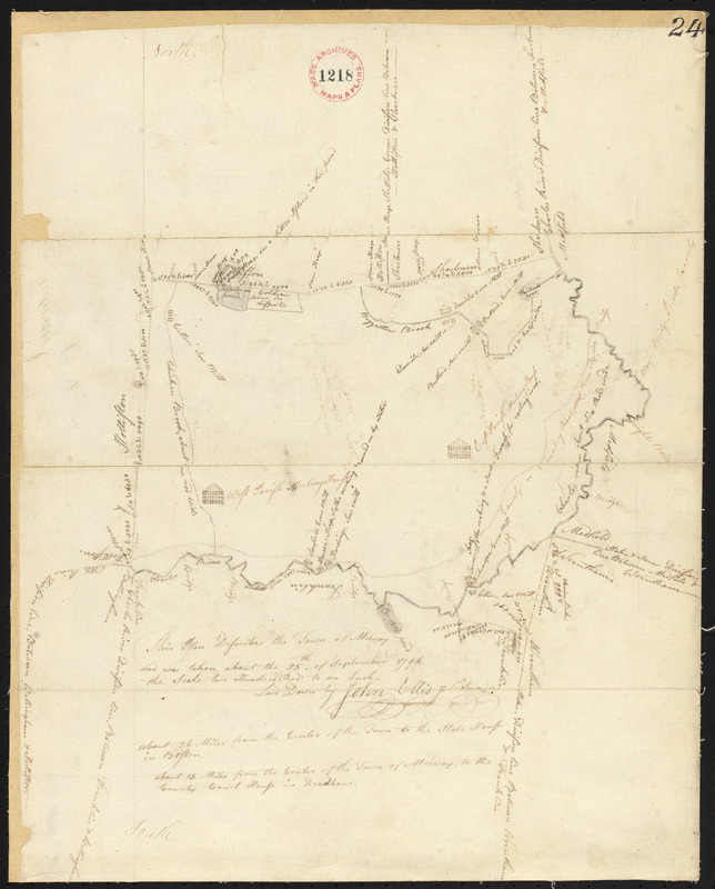 Plan of Medway surveyed by John Ellis Jr., probable date September 25, 1794.