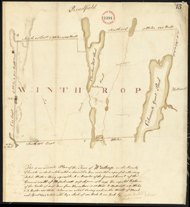 Plan of Winthrop (Pondtown) surveyed by Ephraim Ballard and Sylvester Moore, dated April, 1795.
