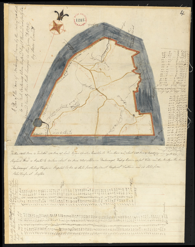Plan of Foxborough surveyed by Aaron Everett, dated 1795.