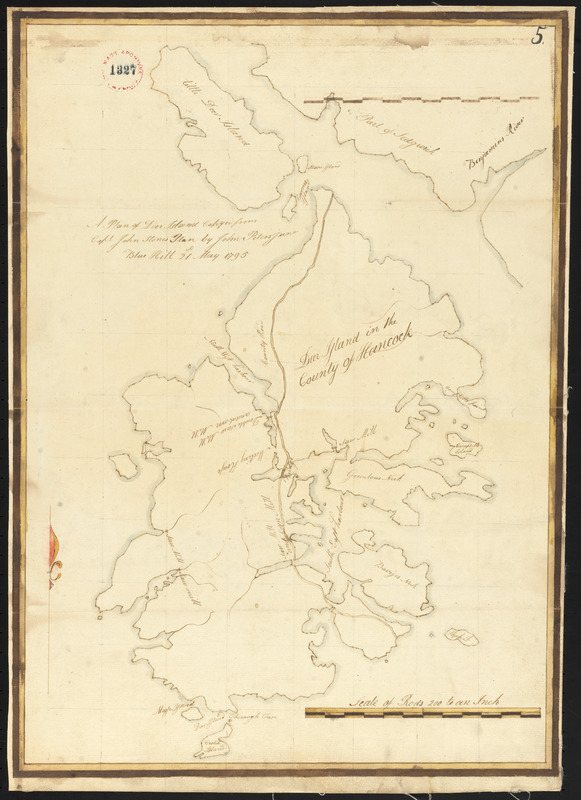 Plan of Deer Island (Isle au Haut), made by John Peters, Jr., dated May 21. 1795.