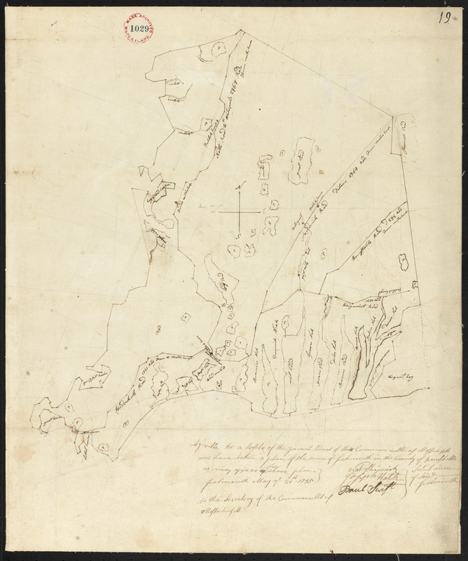 Plan of Falmouth, surveyor's name not given, dated May 20, 1795.