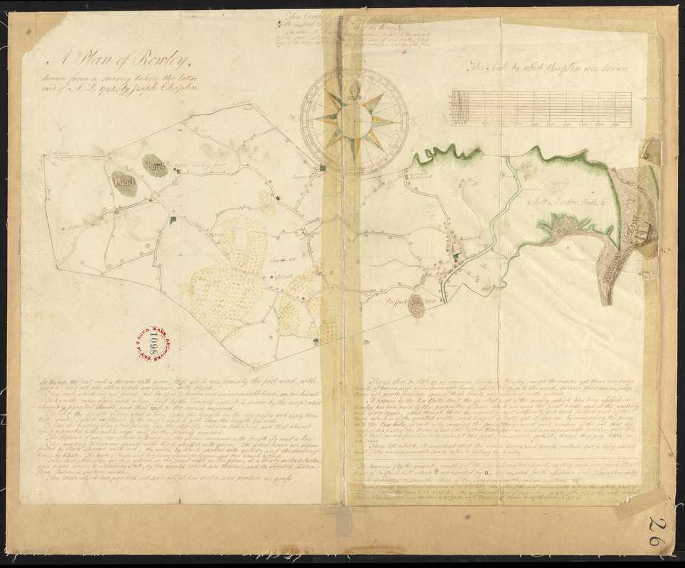 Plan of Rowley surveyed by Joseph Chapin, dated December, 1794.